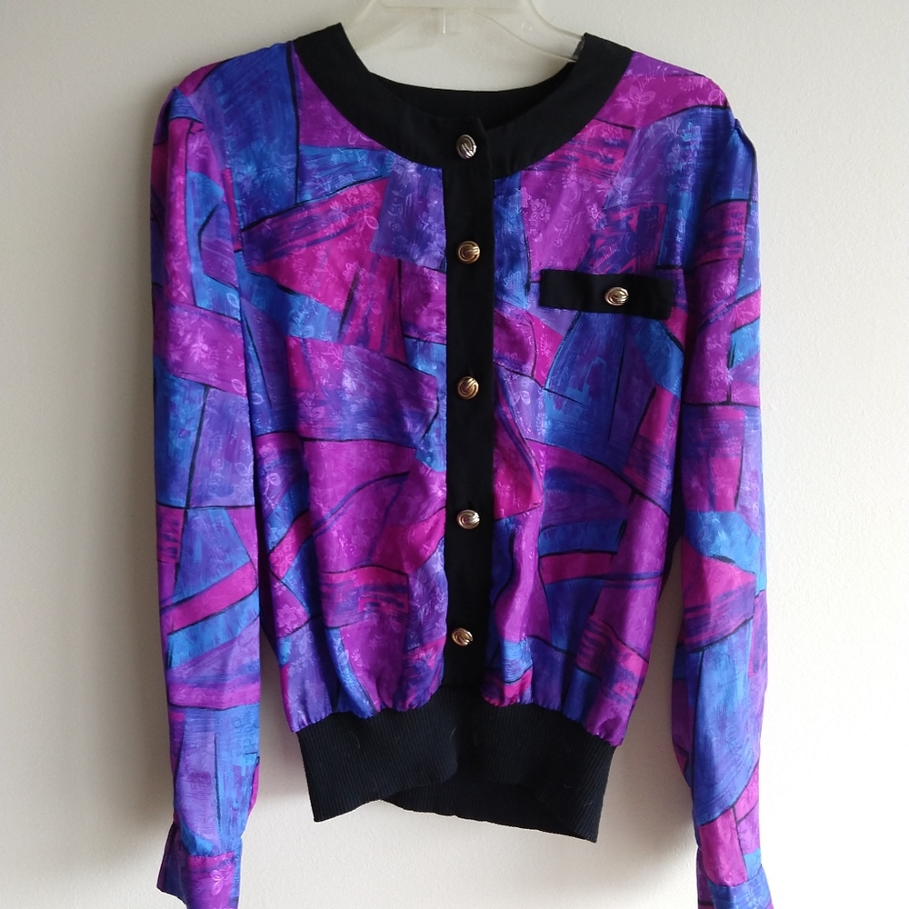 Vintage multi-color blouse